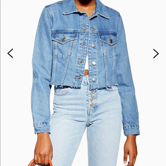 cropped cut denim jacket